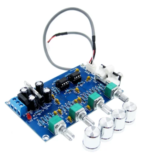 XH-M164 NE5532 Tone Amplifier Board Preamplifier AC 12V-15V Power Supply Dual Channel Audio Amplifier Board 4 Way Adjustment