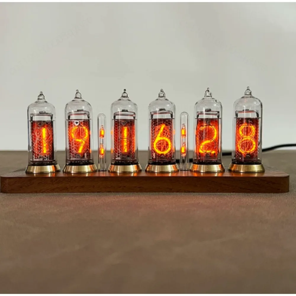 Tube Clock Vintage Electronic Display with Dial Plug Touch Button DIY Lamp Dec