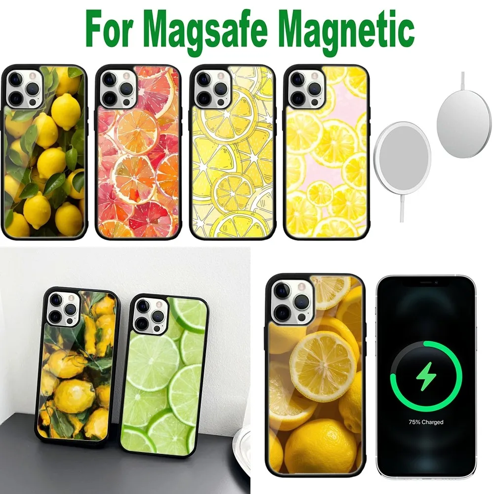 lemon Phone Case For iPhone 16,15,14,13,12,11,Plus,Pro,Max,Mini Magsafe Magnetic Wireless Charging