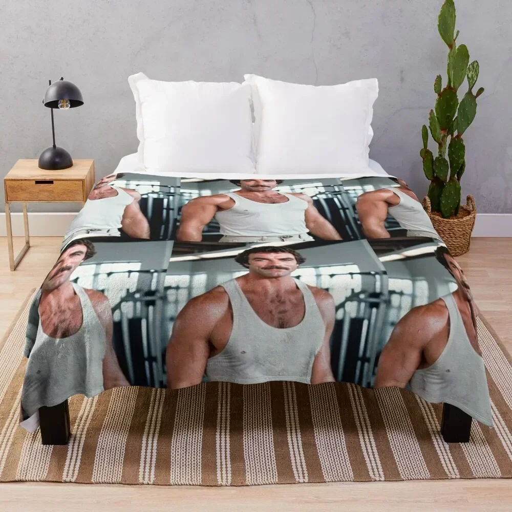 

Tom Selleck vintage Throw Blanket bed plaid Luxury Brand Furrys Designers Blankets