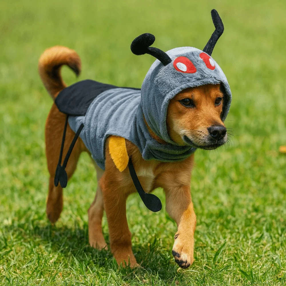 

Cute Simulation Ant Costume Warm Adjustable Dog Transformation Costume Comfortable Ant Shaped Cat Cosplay Clothes Theme Parties