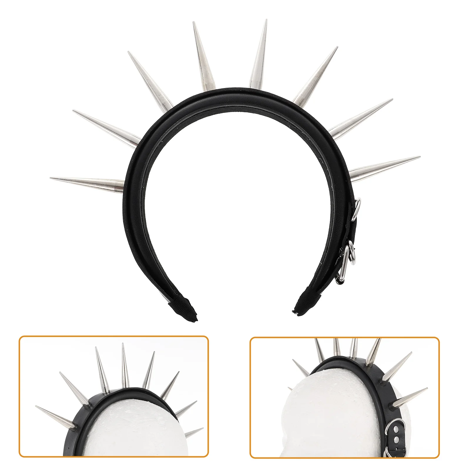 

Punk Spike Headband Lightweight Hair Rivet Design Manual Decorative Cosplay Metal Comfortable