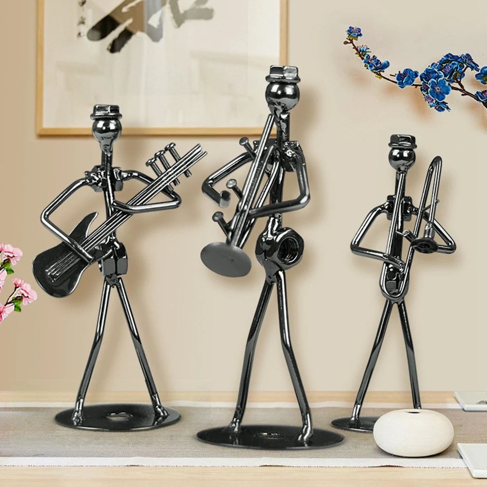 8 Styles Art Crafts Statue Figurine Ornament Home Decor Desk Decoration Band Sculpture Music Band Music Man Figurine