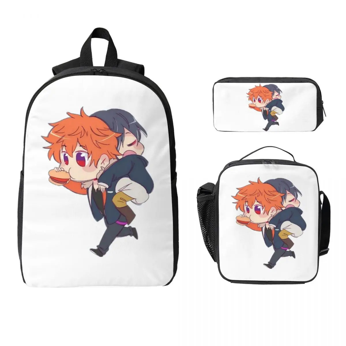

Obey Me Backpack Student BookBag School Bag Computer Shoulder Bags 3ps Insulated Lunch Bag Pencil Case