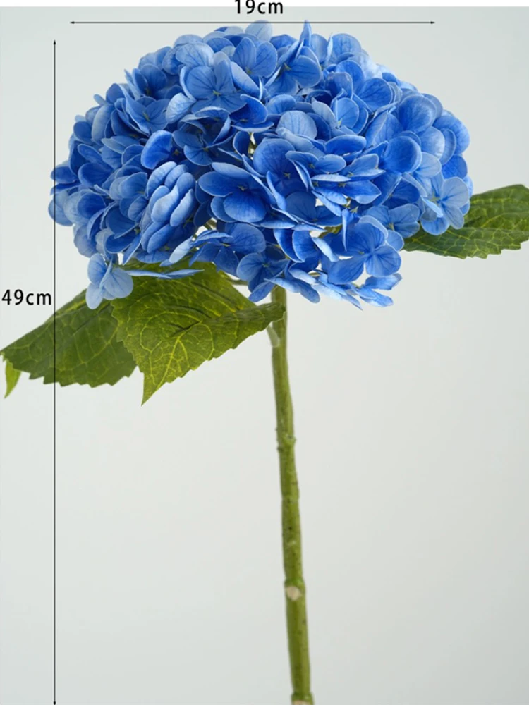 Blauwe kunstmatige hortensia bloemen Real Touch kunstmatige hortensia takken decoratie bruidsboeket bloemstuk