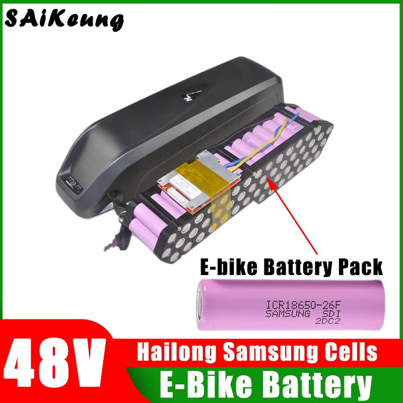 Batterie Voor Elektrische Fiets 48V 20ah 24ah 30ah 40ah 50ah 60ah Hailong batterie 48V batterie al litio 300W-2000W muslimate