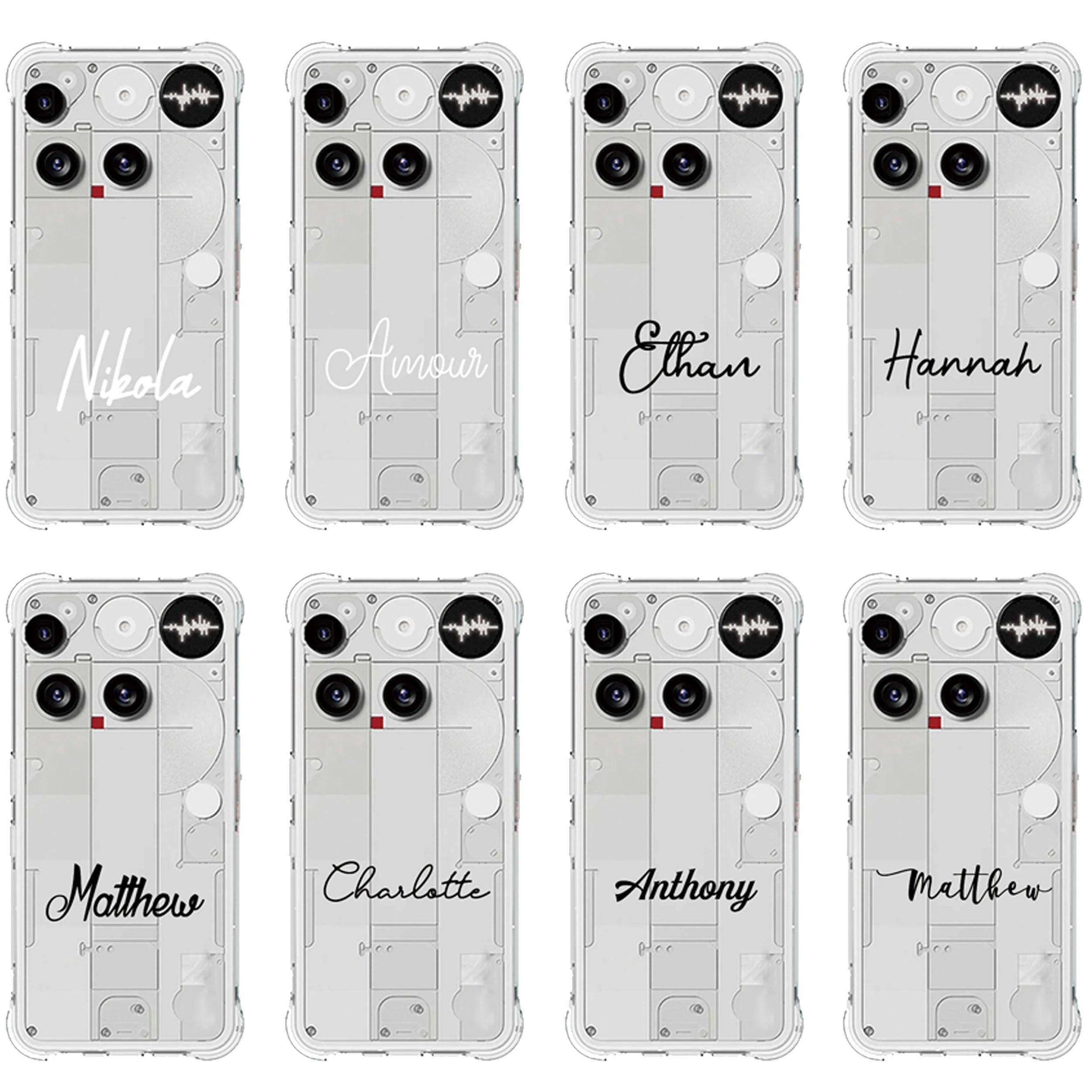 

Personalised Custom Name Case For Nothing Phone 3 Transparent TPU Soft Protective Back Cover NothingPhone3 initials DIY Funda
