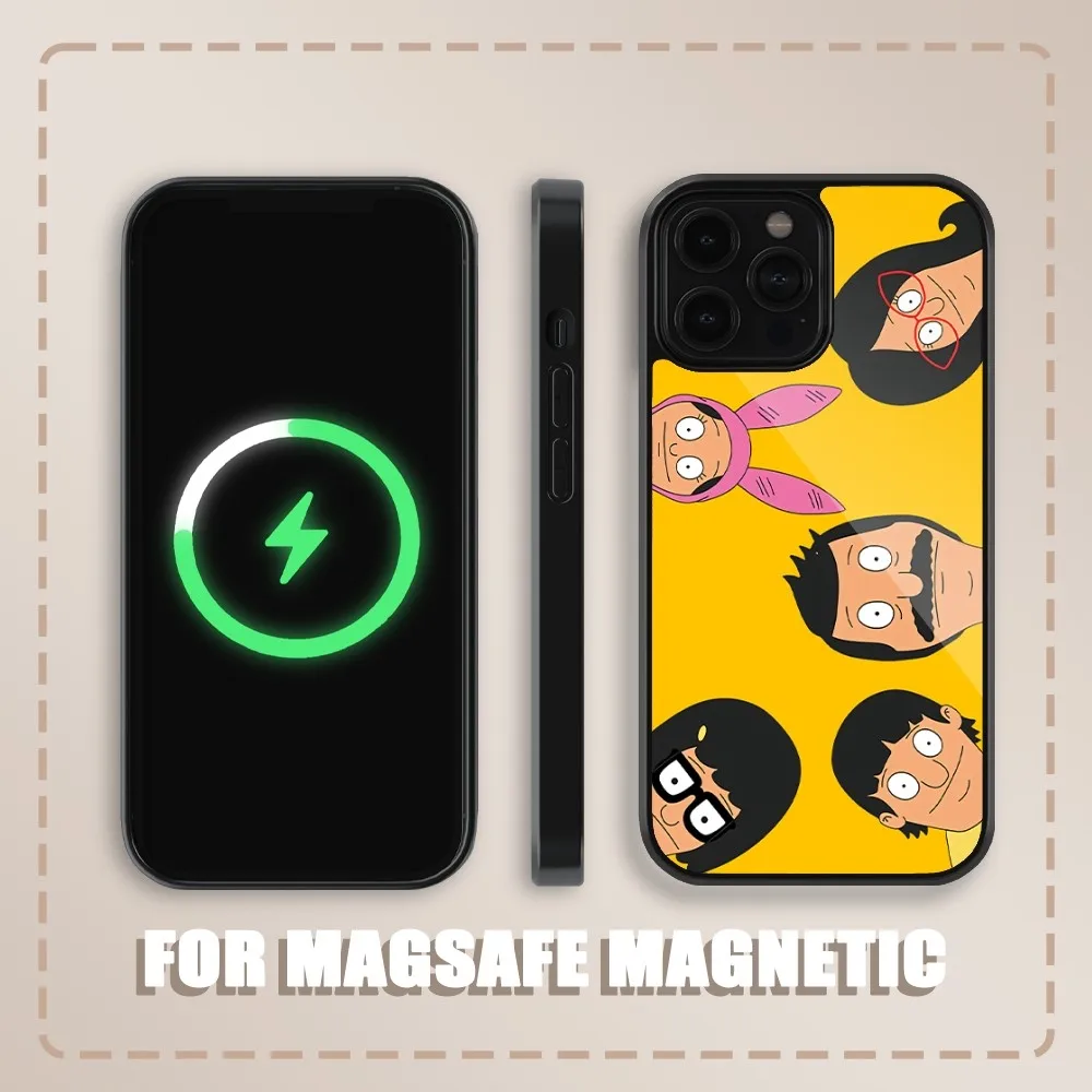 Etui na telefon B-Bobs Burgers do iPhone'a 15, 14, 13, 12, 11 Plus Pro Max Magnetic Magsafe Wireless Charging Cover