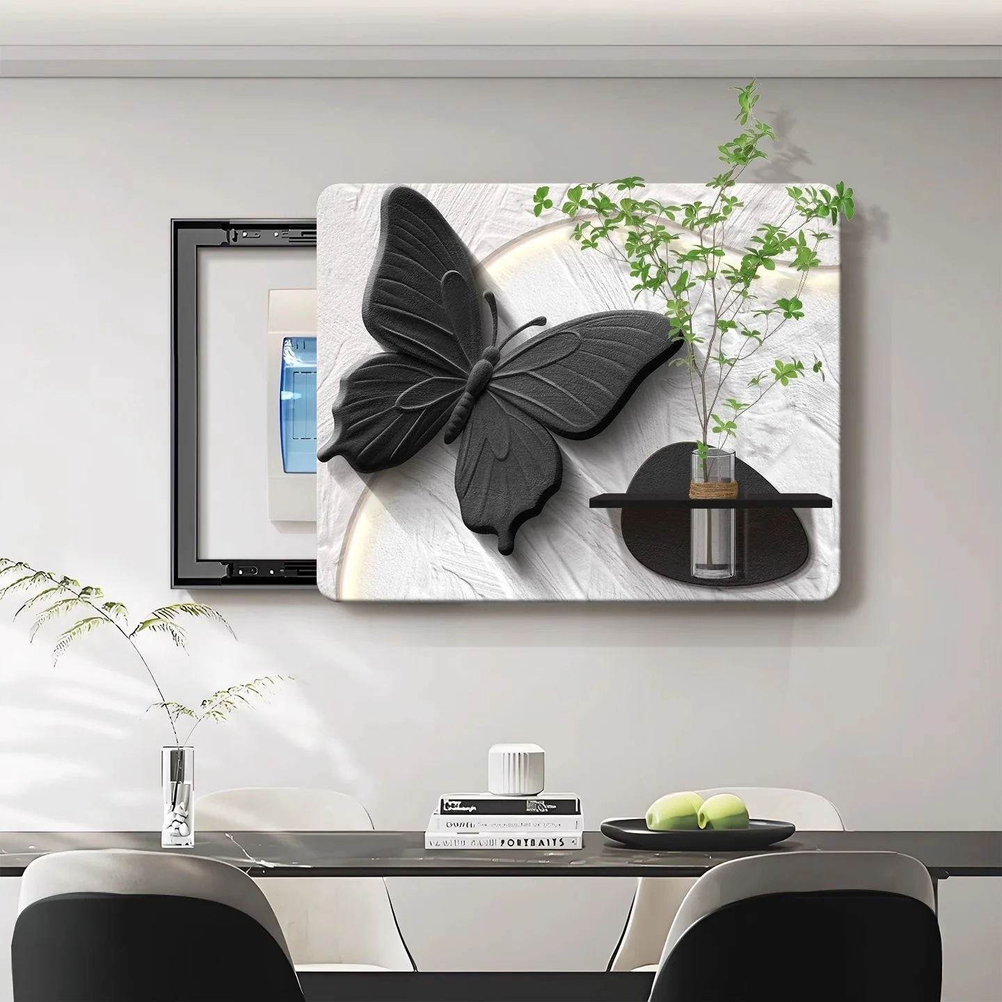 Green plant electric meter box decoration painting 2025 new distribution box covering switch box weak current box mural