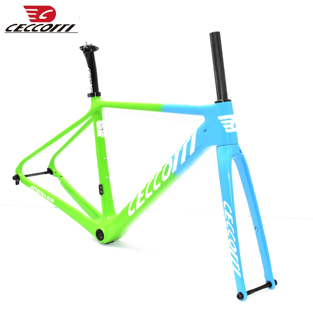 CECCOTTI-Paint On Disc Brake Carbon Frame, 700C Wheels, 25mm Tires, Road Bicycle Frameset, Include BB86 Adapter