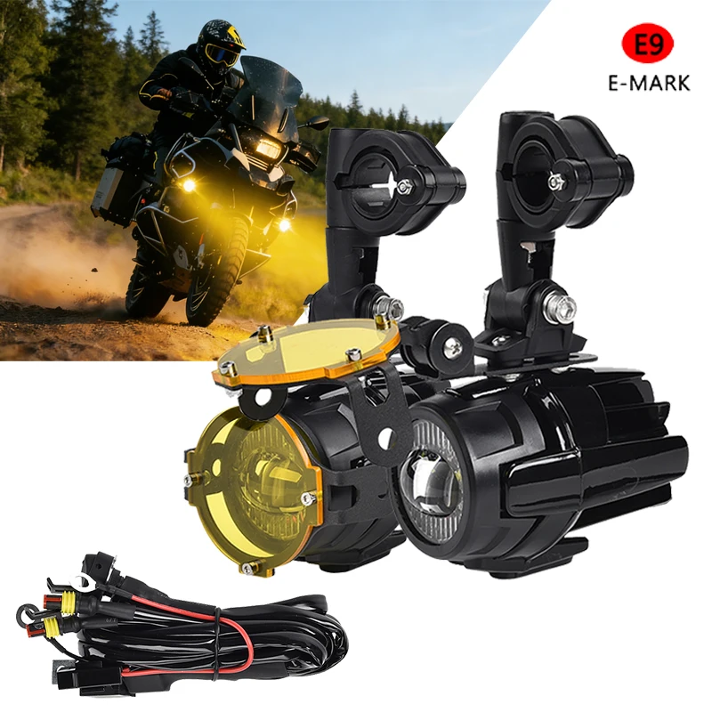 

Универсальные мотоциклетные светодиодные вспомогательные противотуманные фары, 40 Вт, желтый, белый, водонепроницаемый для Honda Africa Twin CRF1000L NC700X