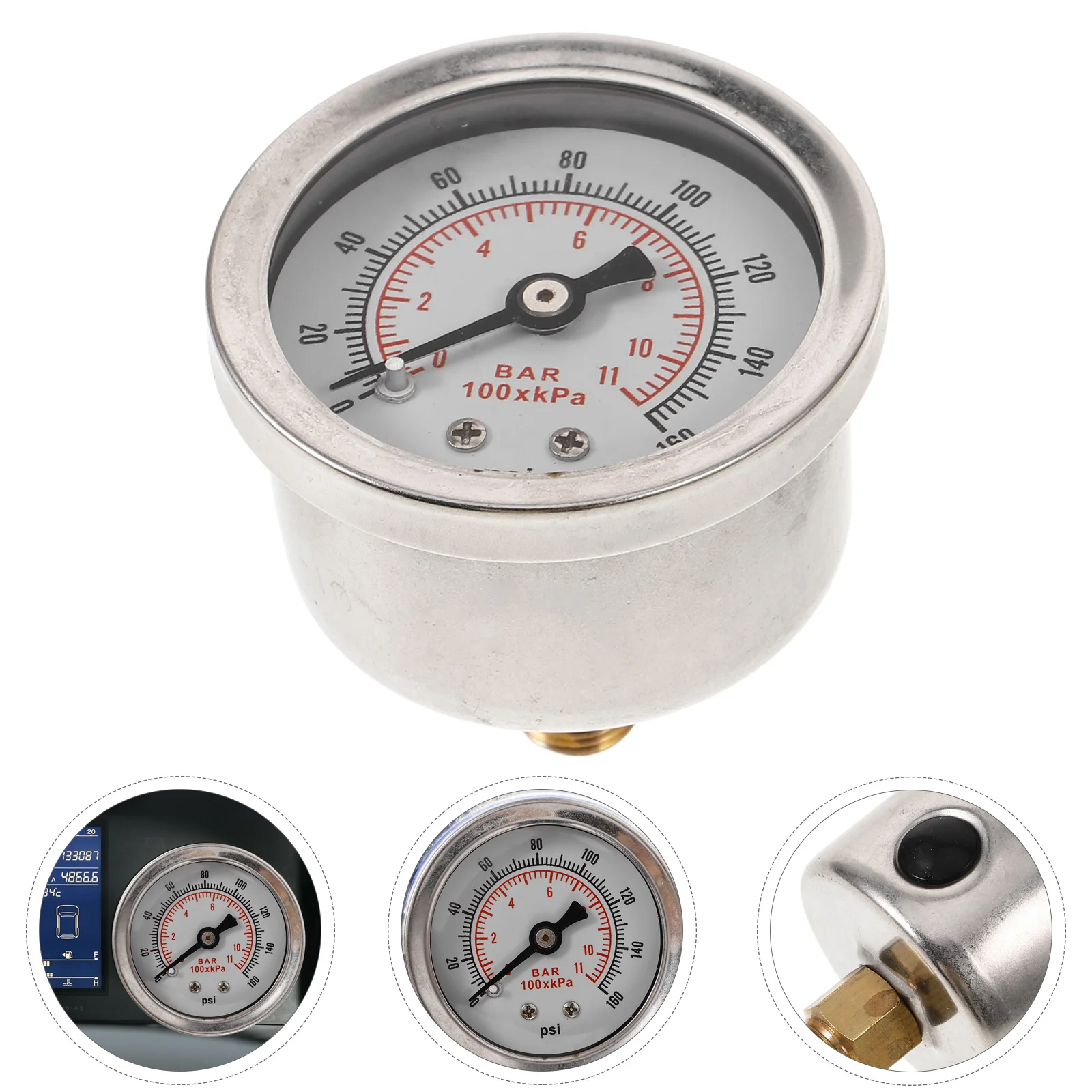 Automotive Fuel Pressure Gauge Replacement Oil Pressure Test Meter Car Accessory