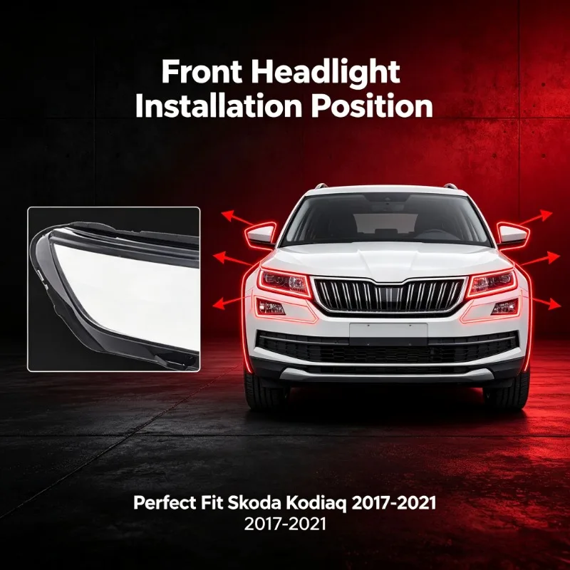 Moggic Headlight Lens Cover For Skoda Kodiaq 2017-2021 Clear Front Headlamp Anti-yellow Replacement Shell