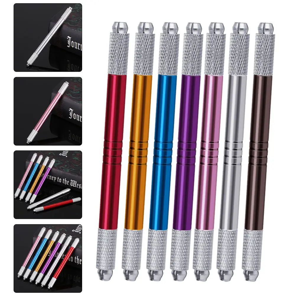 

Набор из 7 вышитых ручных карандашей для татуажа бровей, двусторонние карандаши для микроблейдинга, профессиональные косметические инструменты для мастеров татуажа