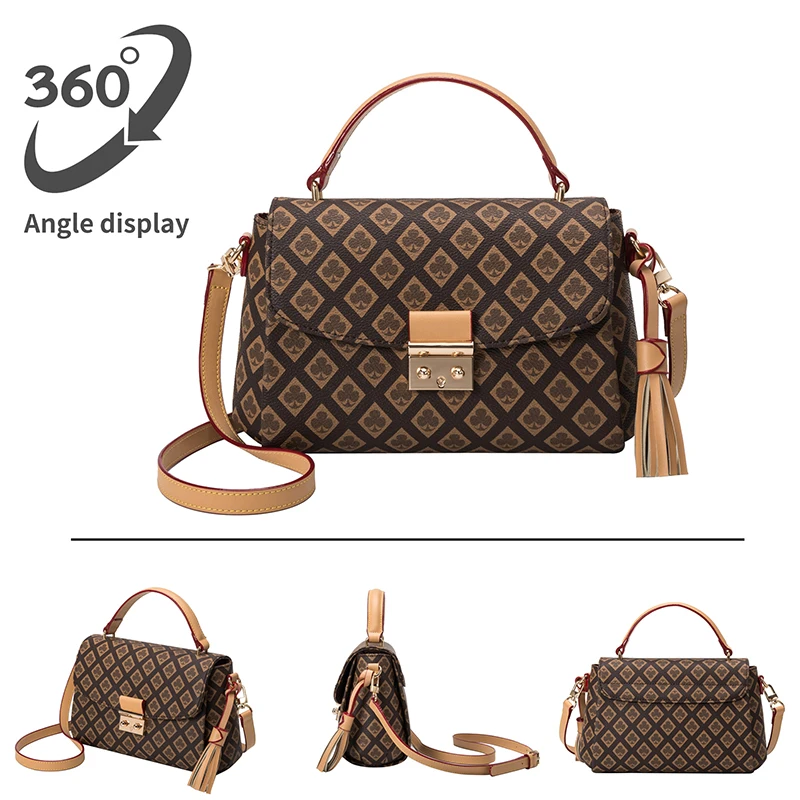 Shoulder Bags For Women 2023 New Luxury With Crossbody Strap And Top Handle Plaid Fashion Vintage Messenger Female Hot Handbags