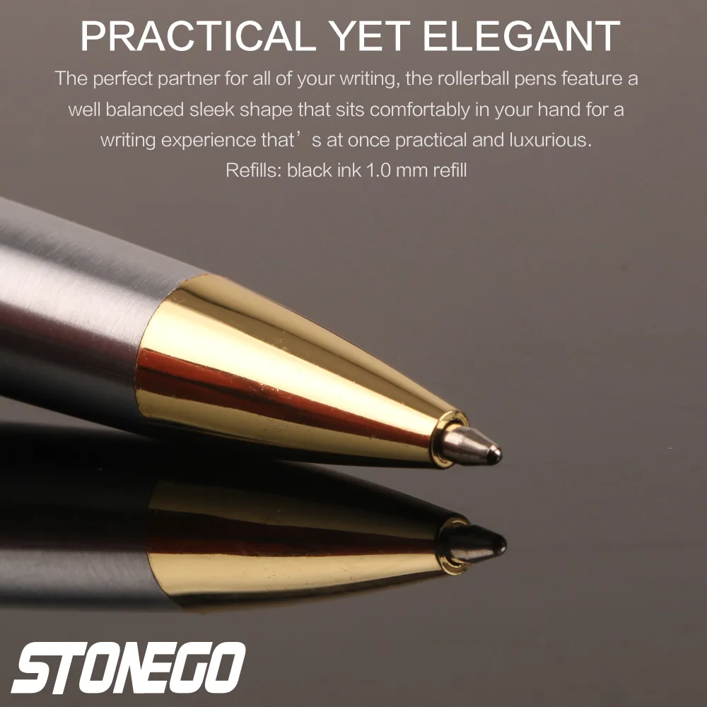 STONEGO Twist Business Ballpoint Pen Smooth Writing Roller Ball Pen Elegant Curves Pen Signature Pen