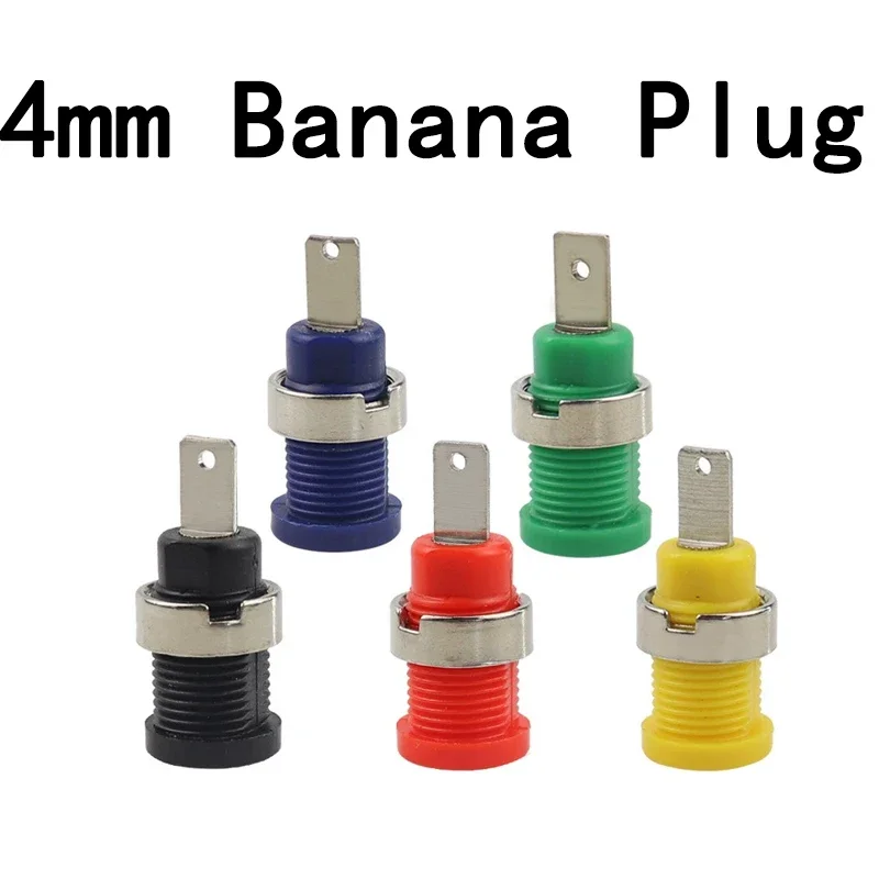 40PCS Insulated Safety 32A 4mm Banana Socket Terminal 5 Colors Female Jack Panel Mount Socket Binding Post Wire Connector