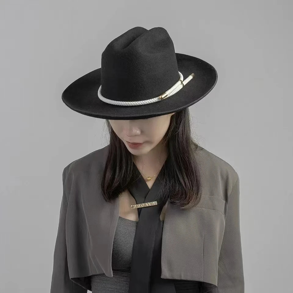 

Ретро ins шикарный зимний шерстяной фетр классическая шляпа-федора Stetson для мужчин и женщин для отдыха джазовая панама