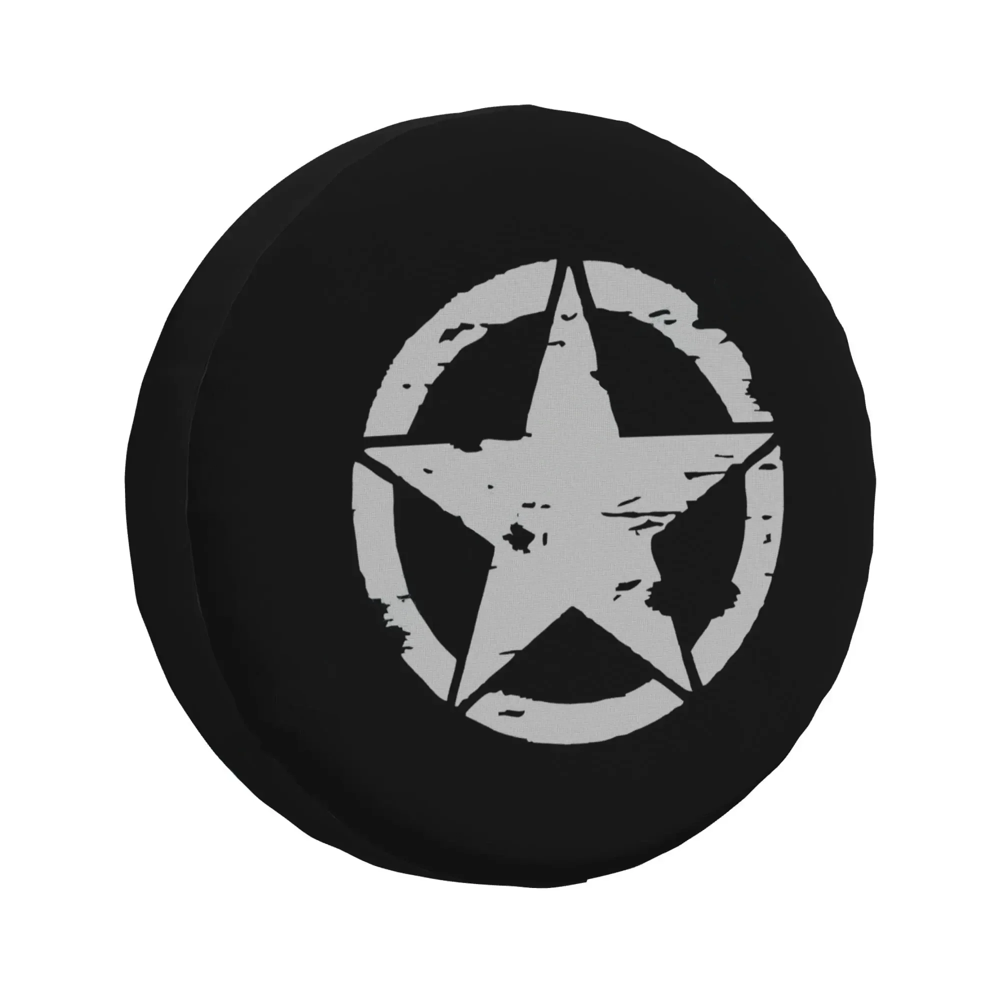 Military Tactical Star Spare Tire Cover Dust-Proof Wheel Tire Cover Fit Trailer RV SUV and Many Vehicle 14 15 16 17 Inch