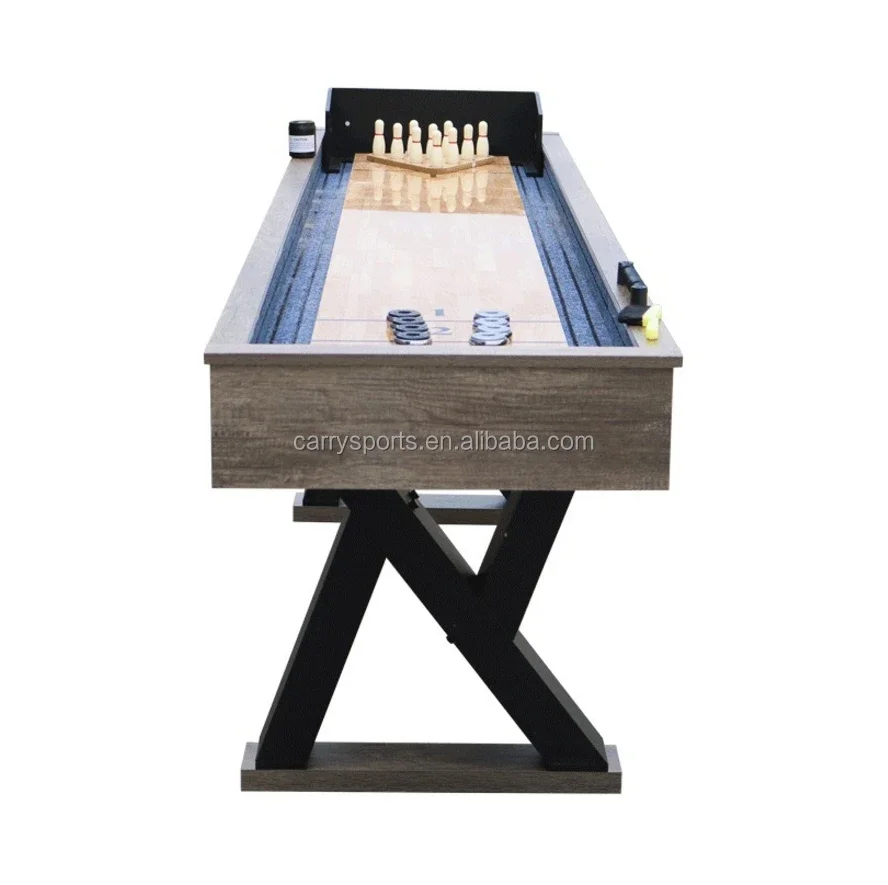 Snooker Club Essentials 2-in-1 kayu Shuffleboard dan Bowling Table dapat disesuaikan standar 9ft/12ft/14ft/16ft/18ft/20ft/22ft