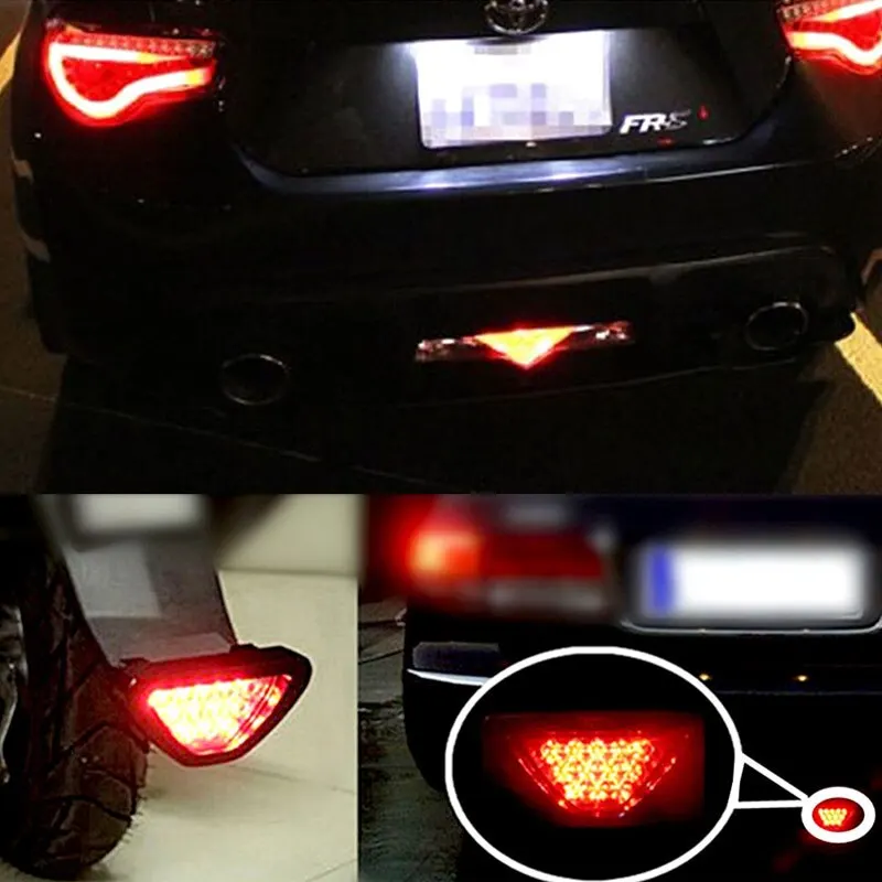 Motorcycle Triangle Brake Stop Light Warning Rear Tail Light Auto Motorcycle LED Fender License Plate Lamp Motorcycle Accessorie