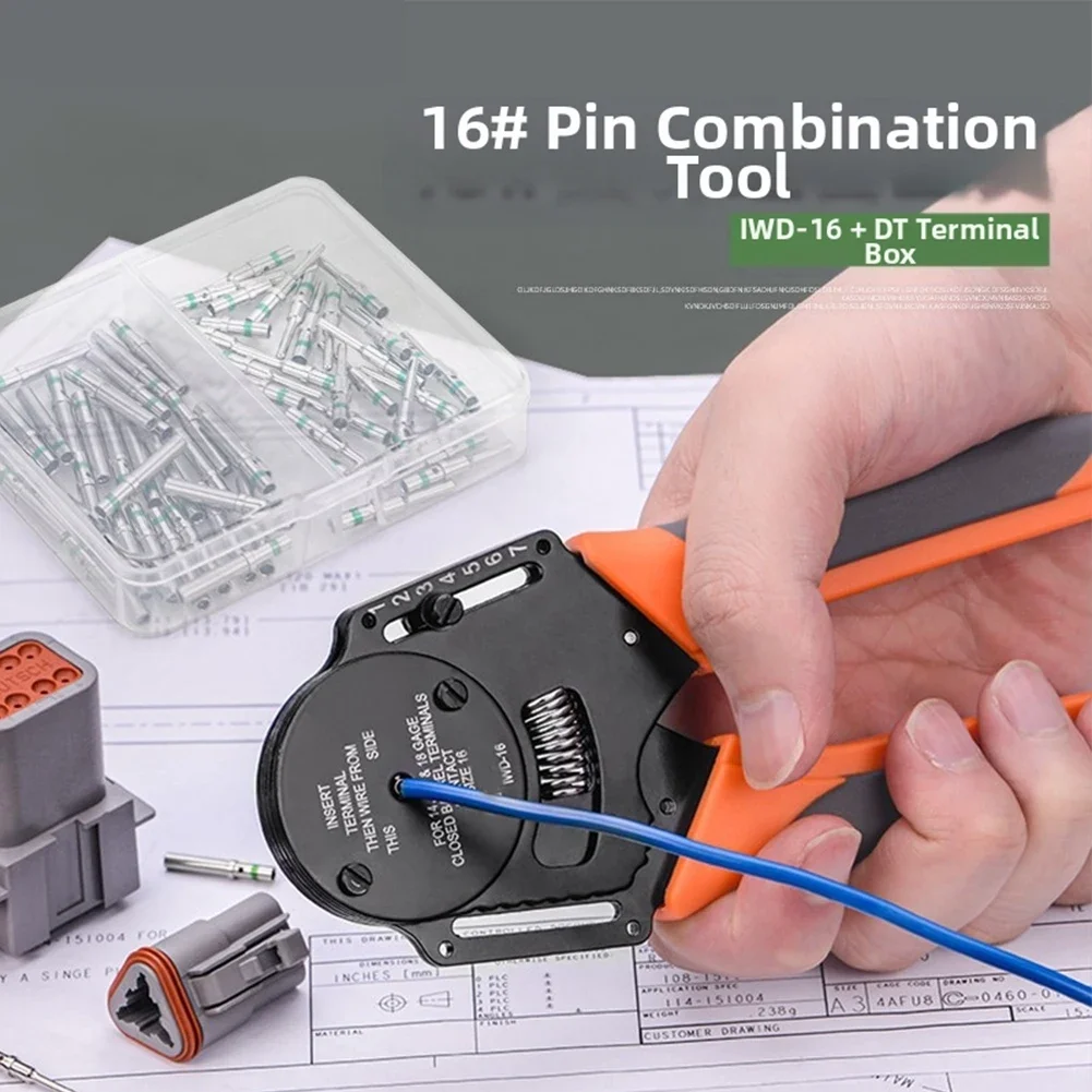 الطيران إبرة العقص كماشة IWD-16 ل DELCHI موصل العقص كماشة محطة السيارة الذكور والإناث دبابيس 1/1.5/2.5mm2 #2