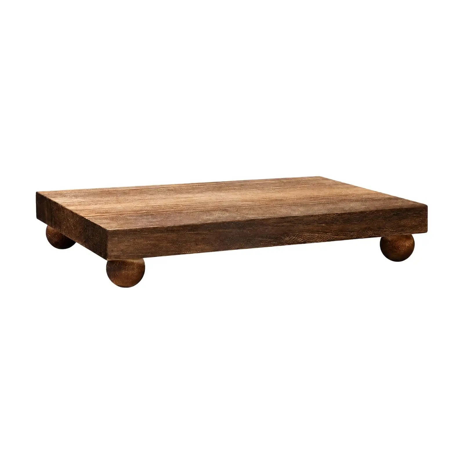 Handcrafted Wood Stool with Rounded Feet for Living Room Decor Floating Shelf Alternative