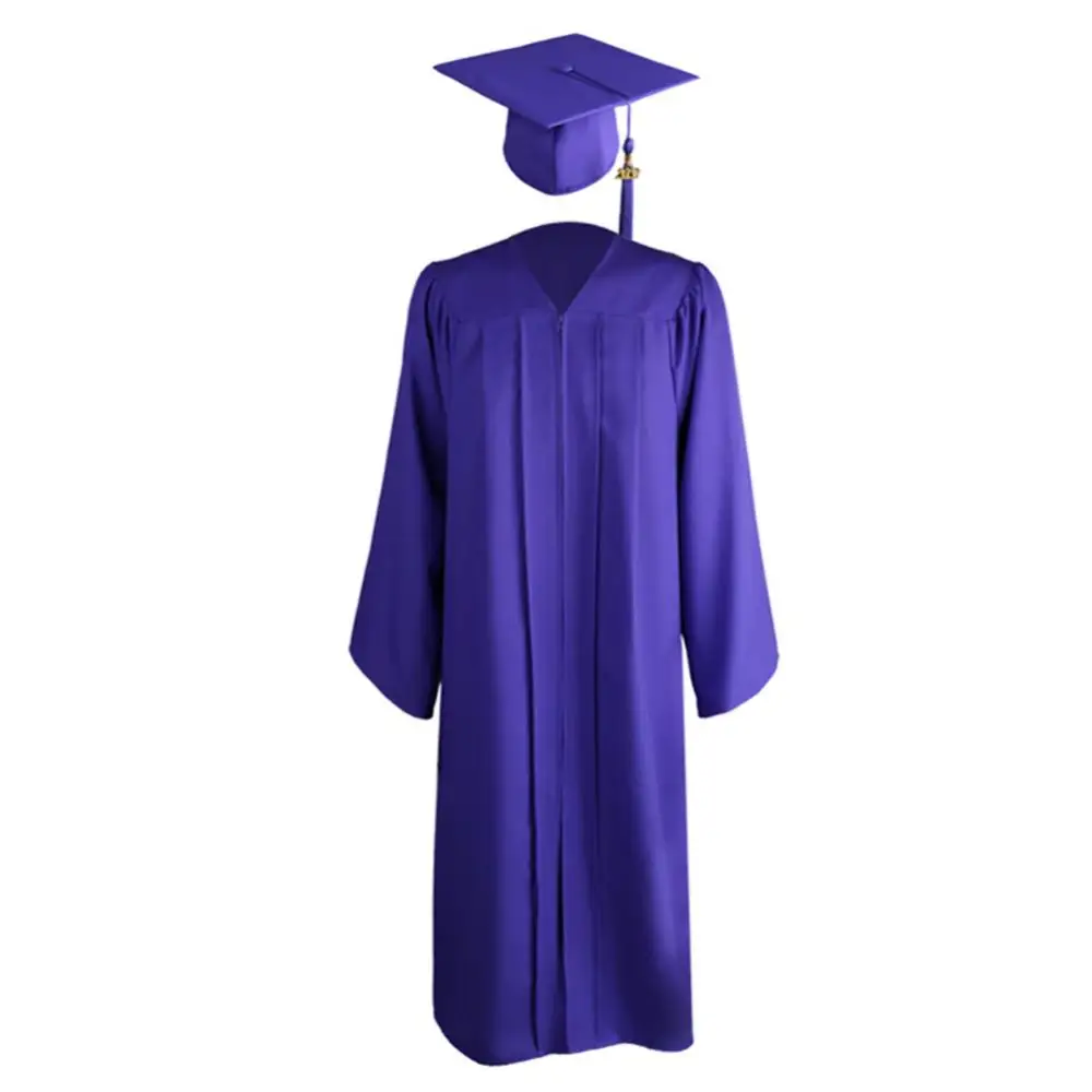 Academic University Robe abito da laurea sciolto 2020 chiusura con cerniera per adulti berretto da mortaio abito da laurea abito da Mortarboard Cap