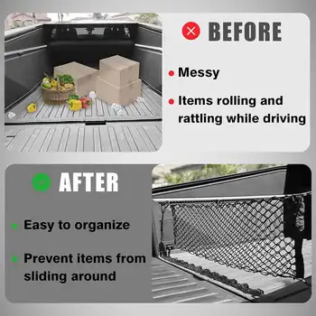 110公分汽車後備箱網,可調式彈性後備箱網狀整理器,帶掛鉤,通用型汽車配件,適用於轎車、SUV、卡車、廂型車 8 最佳銷售 雙龍Musso配件 - №5