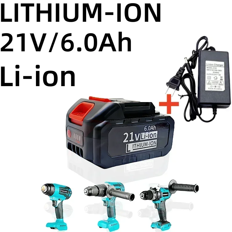 21V 6000mah fast charging lithium-ion battery for electric tools, suitable for BL1850, BL1840, BL1440