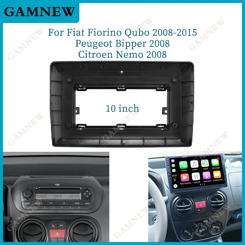 Adaptador de Fascia de marco de coche de 10 pulgadas, Kit de Panel de montaje de tablero de Radio Android para Citroen Nemo Peugeot Bipper Fiat Fiorino Qubo
