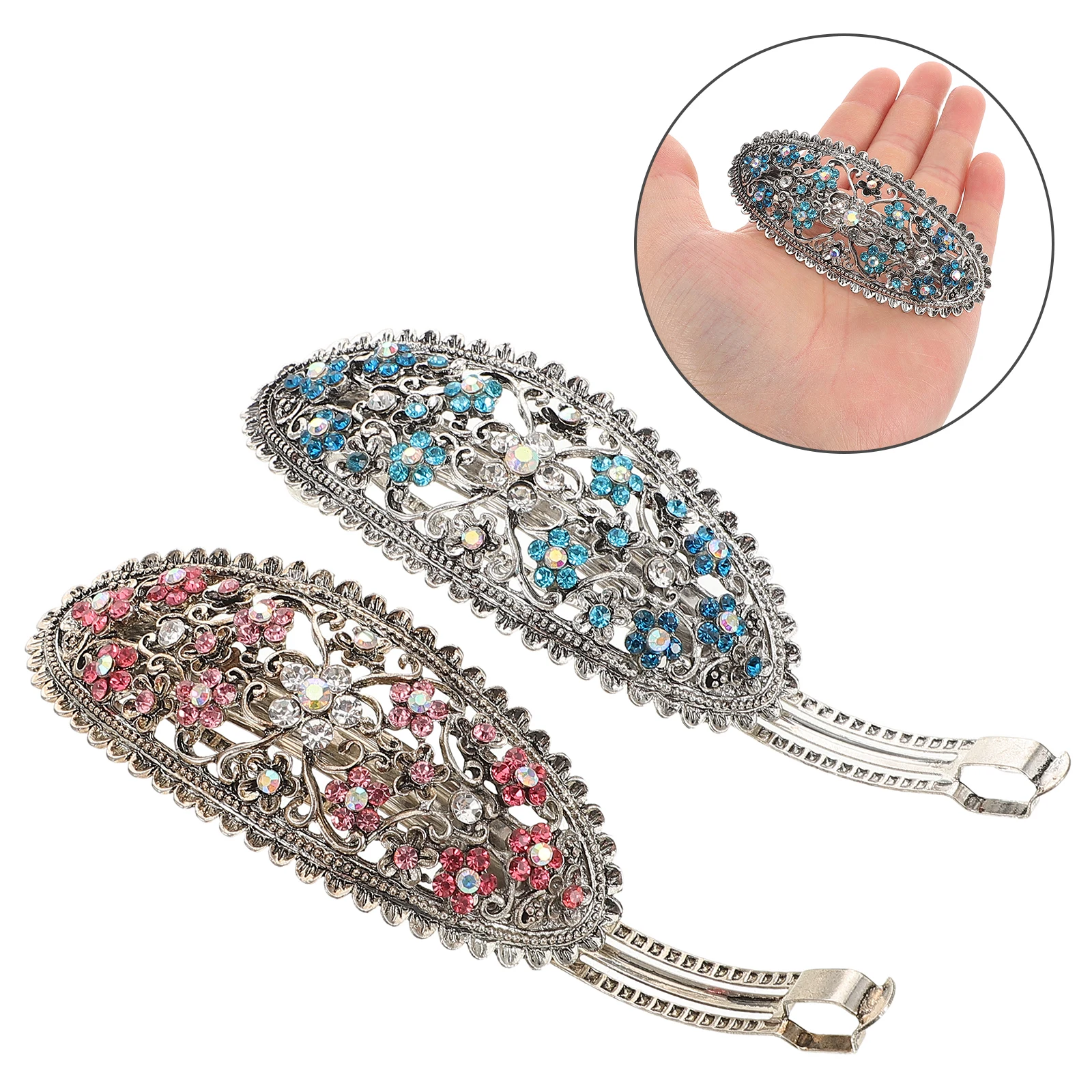 

2 Pcs Hair Clips Vintage Hairpin Formal Accessories Women Chignon French Barrette Buckle Decorative