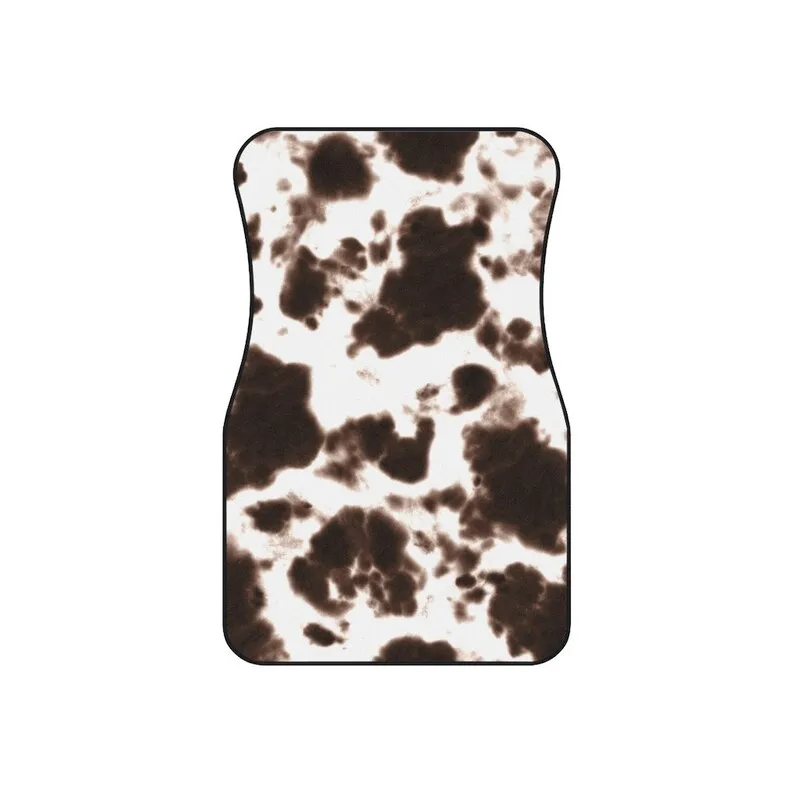 Brown Cow Print Car Mats (Set of 4)