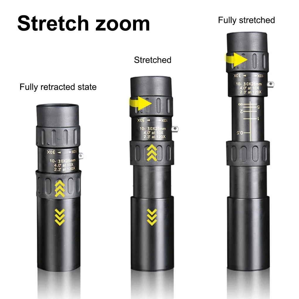 Monocular 10-300X Magnification Night Viewing Outdoor Single-tube Telescope Birdwatching BAK-4 Prism Scope with Tripod