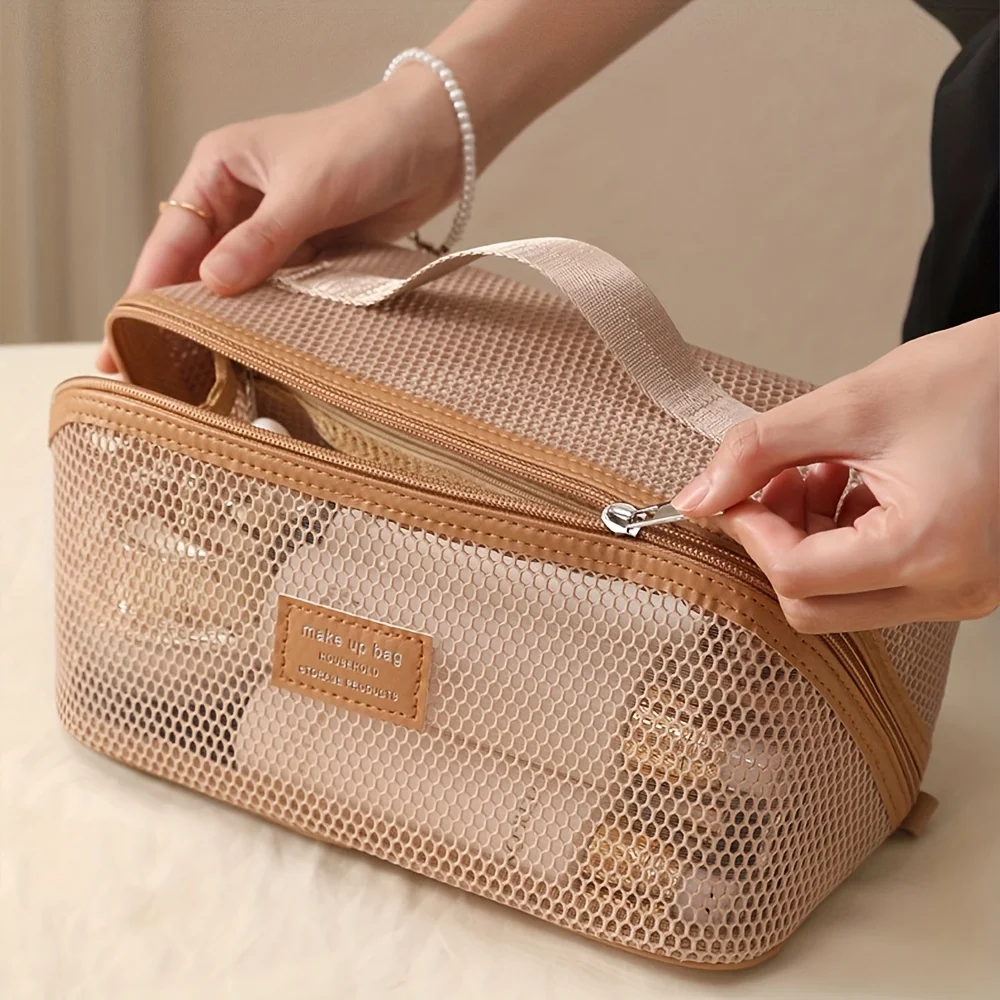 Makeup Organizer Female Toiletry Kit Bag Make Up Case Storage Pouch Luxury Lady Box, Cosmetic Bag, Organizer Bag For Travel Zip image 5