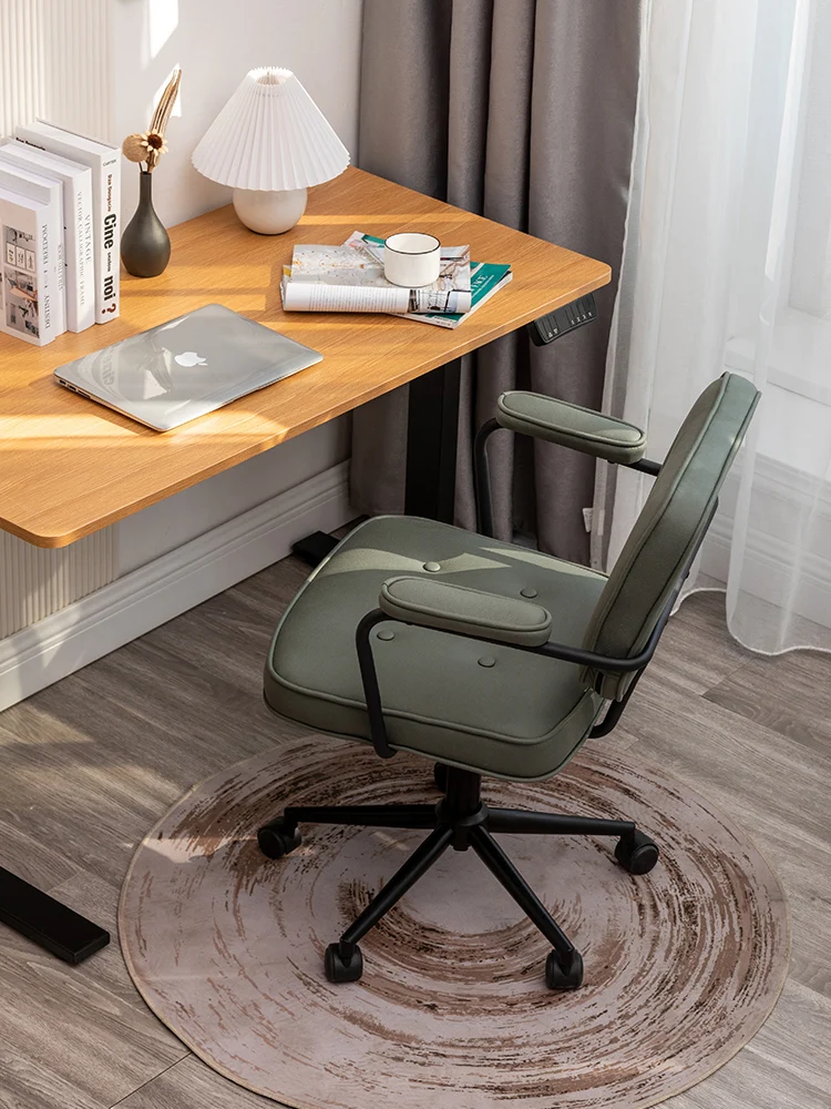 Light Luxury Computer Chair With Wheel Comfortable PU Leather Lift Swivel Chair Home Furniture Gaming Chairs