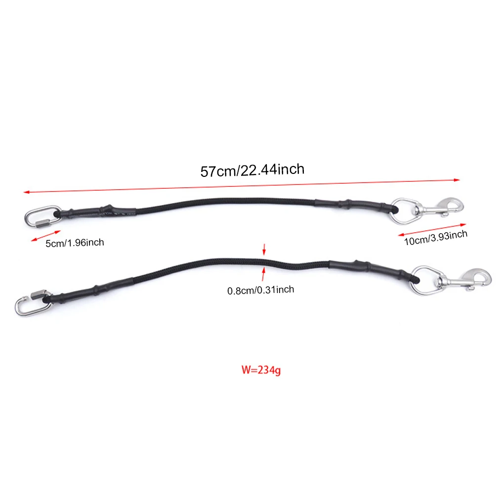 2 قطعة الغوص Sidemount بنجي الفولاذ المقاوم للصدأ المفاجئة المهنية حبل الرياضات المائية في الهواء الطلق تزوير كابل فضفاض #6