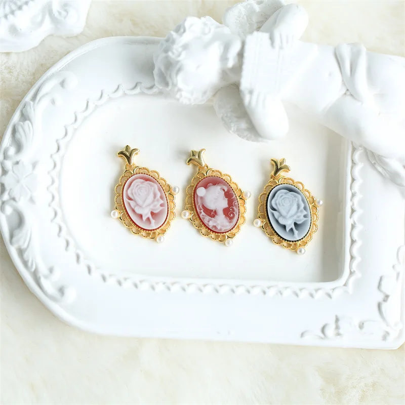 

s925Silver Inlaid Agate Cameo Pendant with Silver Chain and Gift Box