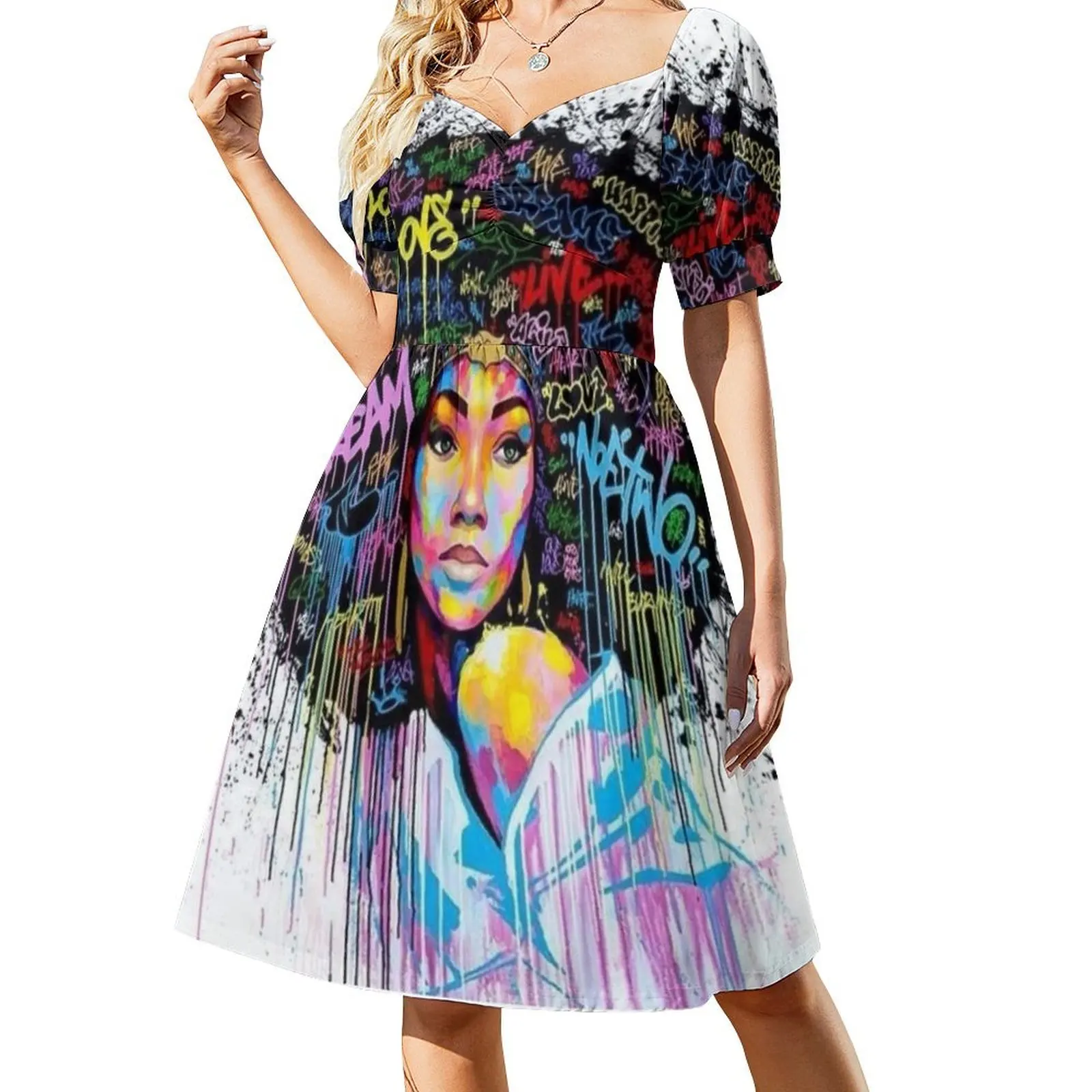 Own your Afro. Short Sleeved Dress prom dress Beachwear Dress