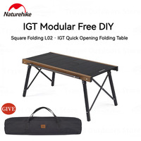 Naturehike Outdoor Folding Table Aluminum Alloy IGT Table Camping Multifunctional Portable Removable BBQ Wood Picnic Furniture