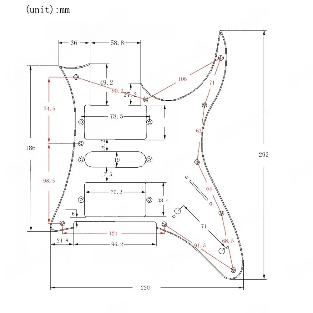 7 V Electric Guitar Pickguard Pickup HSH Humbucker Replacement Scratch Plate Musical Instruments Guitar Accessories Parts