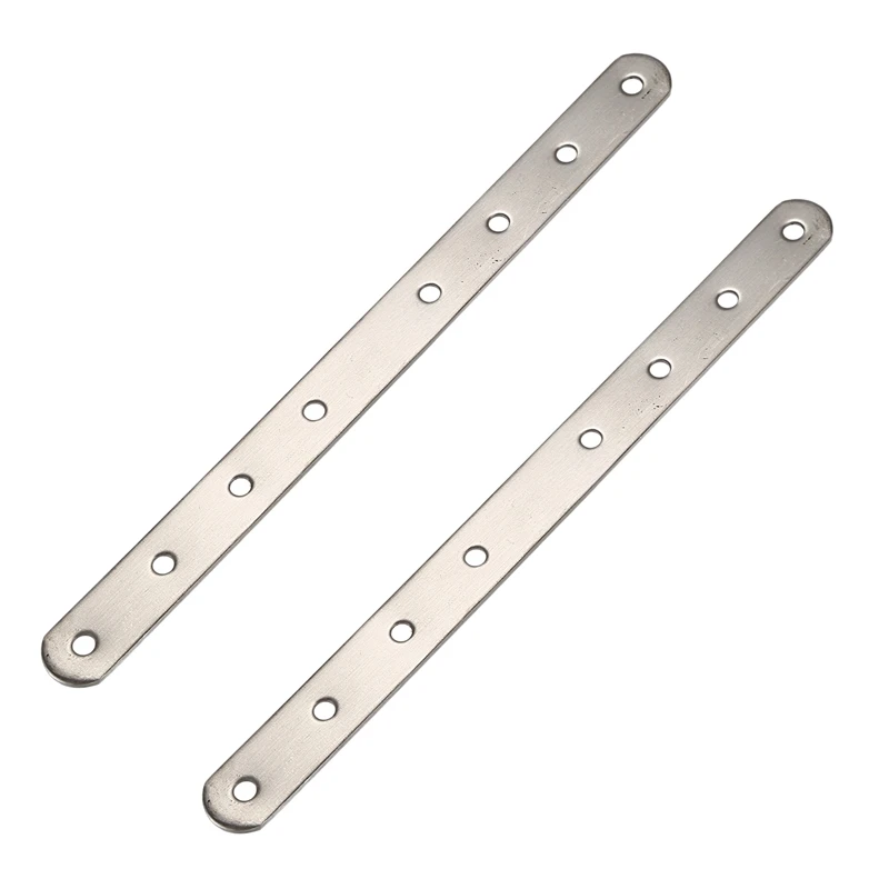 2X Metal 8 Holes Flat Straight Design Corner Brace Angle Bracket 250Mm