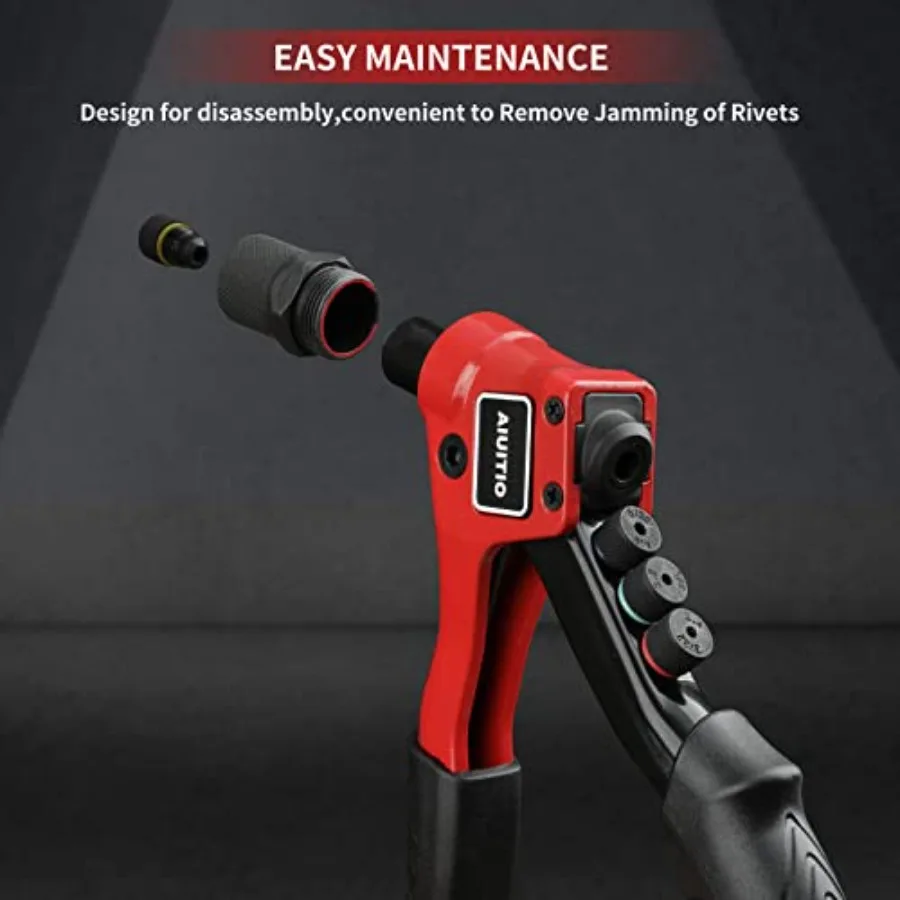 طقم مبرشم يدوي مع 200 برشام و4 لقم ثقب لإصلاح الخشب والبلاستيك المعدني وتطبيقات التجميع Portab المتين