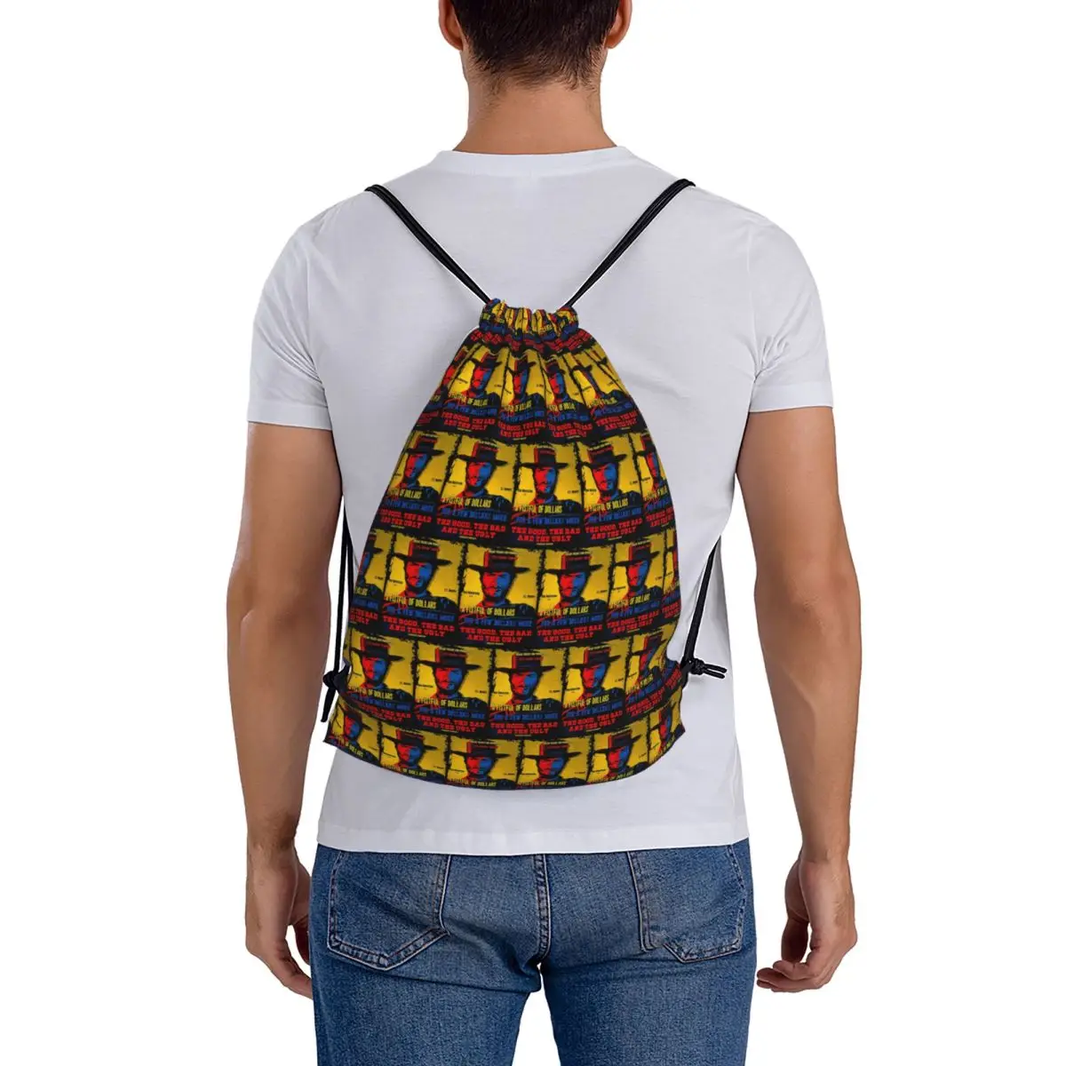 Dollar Trilogy Backpacks Portable Drawstring Bags Sundries Bag Book Bags for Man Woman School