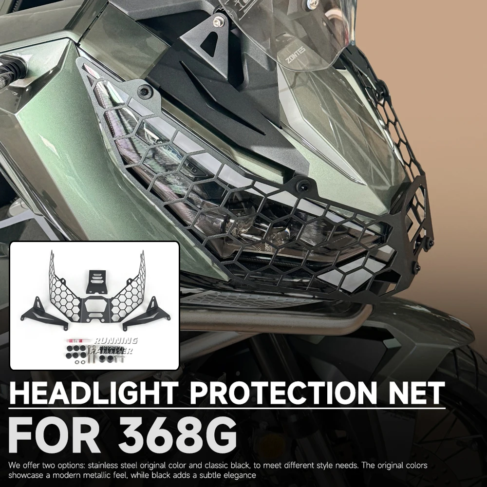 For ZONTES 368G 368 G New Motorcycle Front Fairing Headlight Head Light Lamp Net Protection Grille Guard Cover Mesh Lampshade