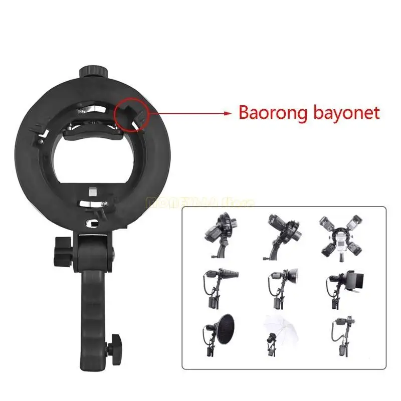 F62C Flash Holder with Hand Grip Adjustable for Speedlite Snoots Flash Softbox