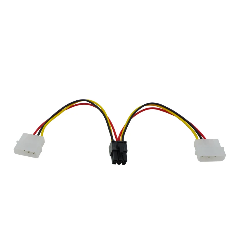 Cable adaptador de corriente para tarjeta de vídeo PCIE, PCI Express de 2x4 pines a 6 pines, 1 unidad