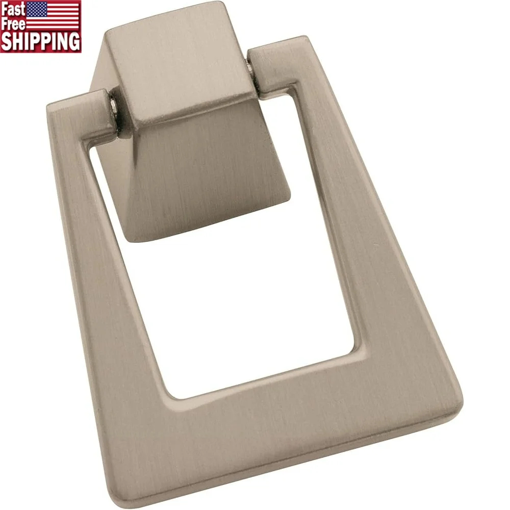 

Ручка шкафа из атласного никеля Ручка ящика Прочная цинковая фурнитура Простая установка Универсальный переходный стиль 1 упаковка Длина 46 мм