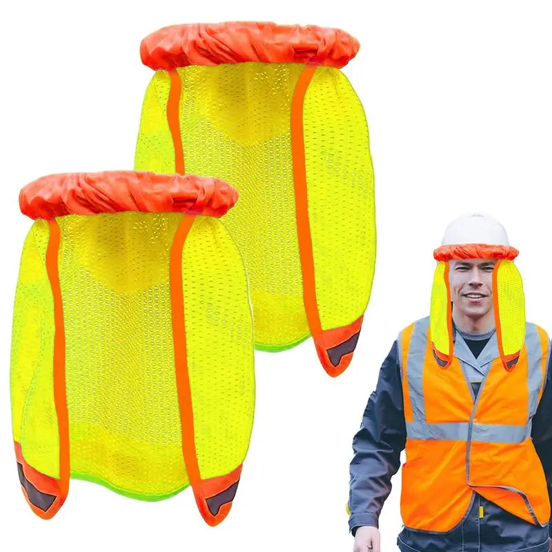 Chapeau rigide de sécurité, pare-soleil, bouclier de cou, chapeau réfléchissant, couverture de capuchon réfléchissante pour casques de Construction en plein air