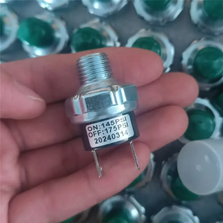 

ON:110psi OFF:145PSI 30A Pressure Switch 1/4" NPT 1/8"NPT Air Tank ON:145PSI OFF:175PSI ON:90PSI OFF:120PSI ON:120PSI OFF:150PSI